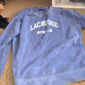 oversized distressed lacrosse crew neck